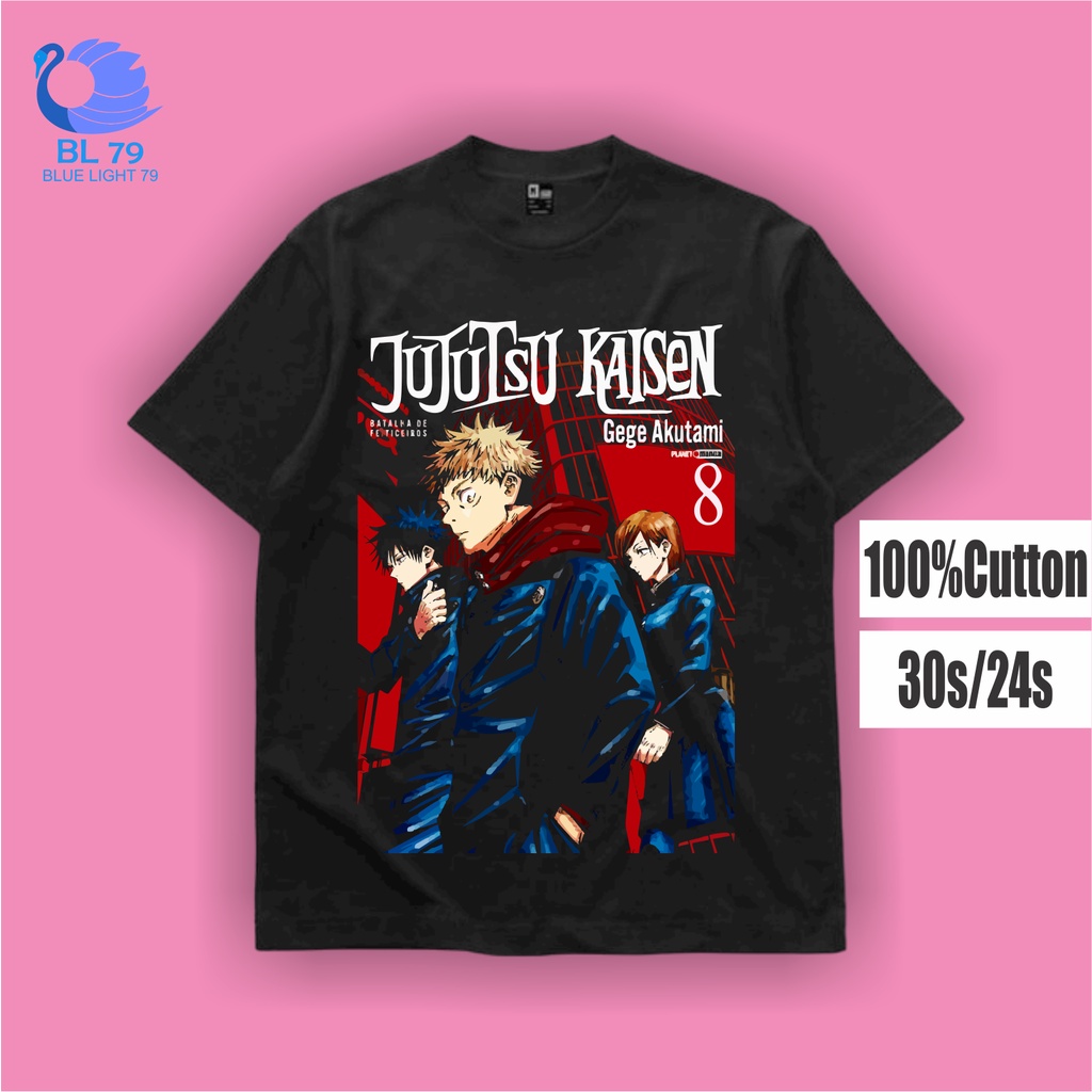 TSHIRT | OVERSIZE | KAOS JUJUTSU KAISEN | T-SHIRT BAJU JAPAN MANGA ANIME JUJUTSU KAISEN | KAOS HITAM