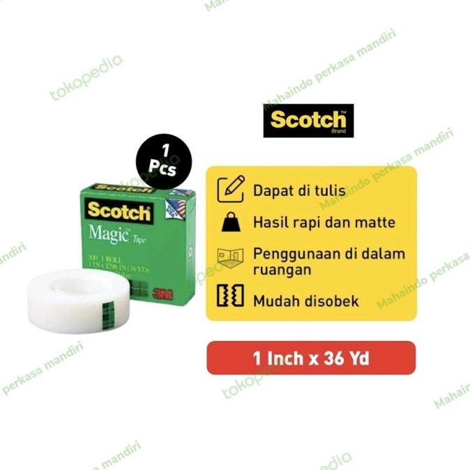 

3M Scotch Magic Tape 810 1" x 36 y - Isolasi Bisa Tulis - Selotip 3M ram01