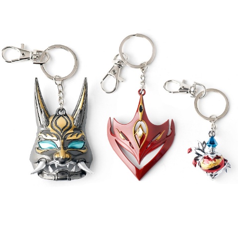 Genshin Impact Gantungan Kunci Mask Xiao Tartaglia artifact Crimson Witch of Flames