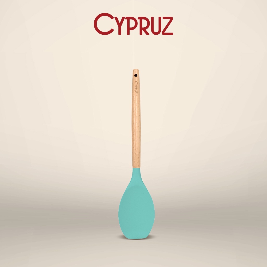 Cypruz Utensil Gg.Kayu Kepala Silicone: Sendok Serving RATA AM 0935