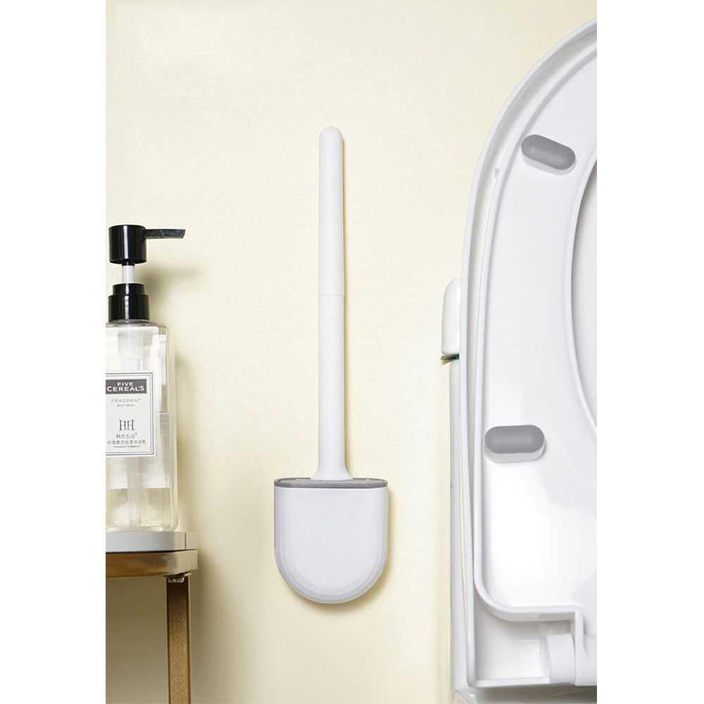 Sikat Toilet Kamar Mandi TPR Silicone Bathroom Brush - CD022 - White