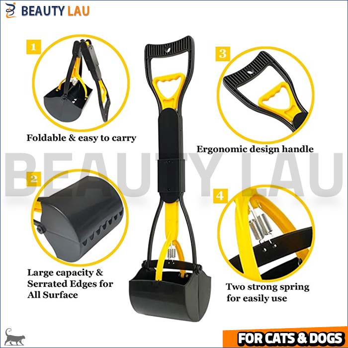 DOG CAT LITTER SCOOP PANJANG DILIPAT SKOP SEKOP KUCING ANJING GAGANG PANJANG PENJEPIT KOTORAN KUCING ANJING HEWAN