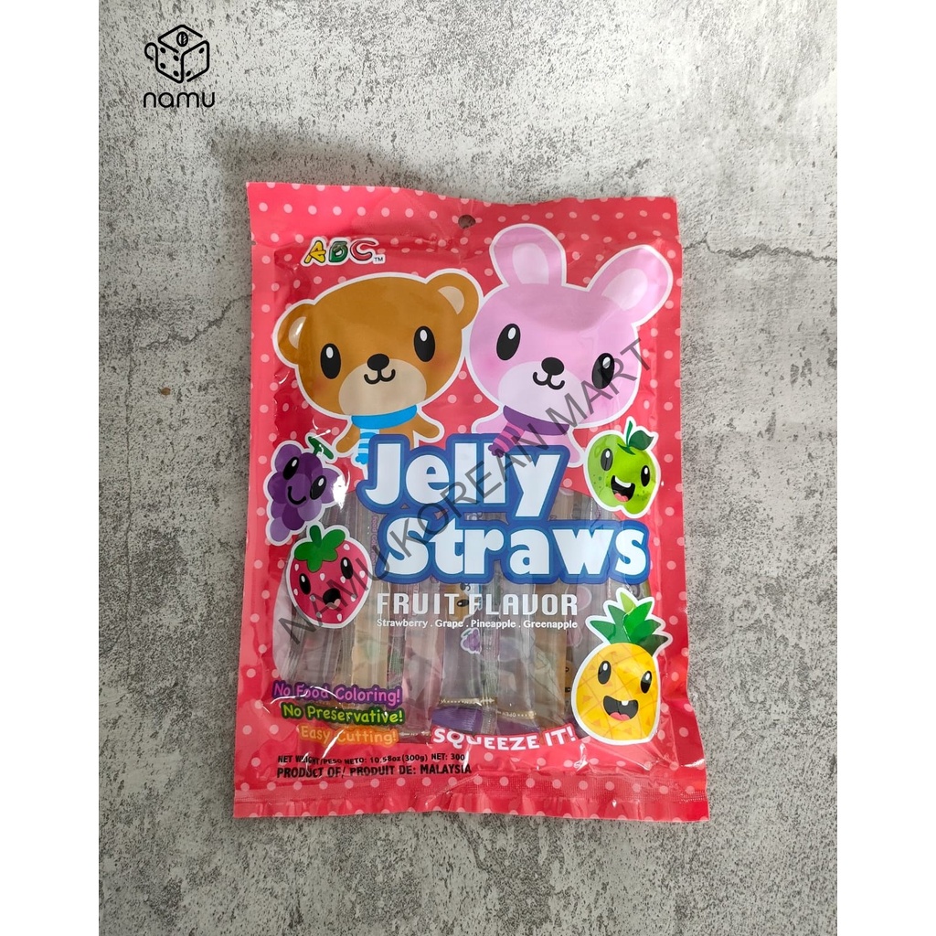 

ABC Jelly Straw Fruit Flavor 300gr / Jelly Straw / Jeli Rasa Buah-Buahan / Jelly / Jeli