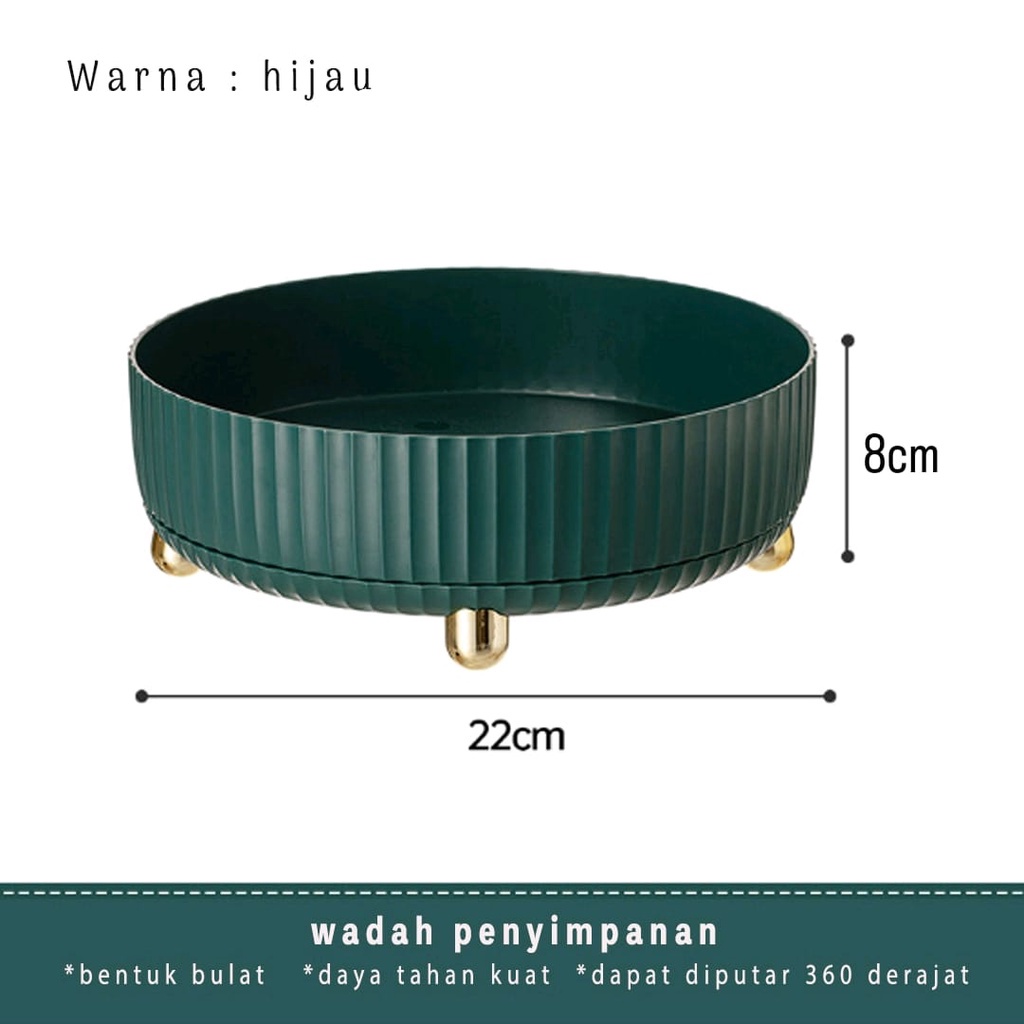 GP Wadah Penyimpanan Putar/Rak Kosmetik/Buah/Bumbu Desktop Organizer