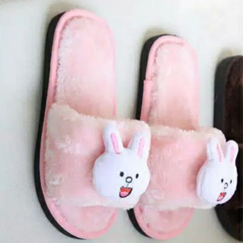 Sandal Rumah Sandal Slop Bulu Boneka Rabbit