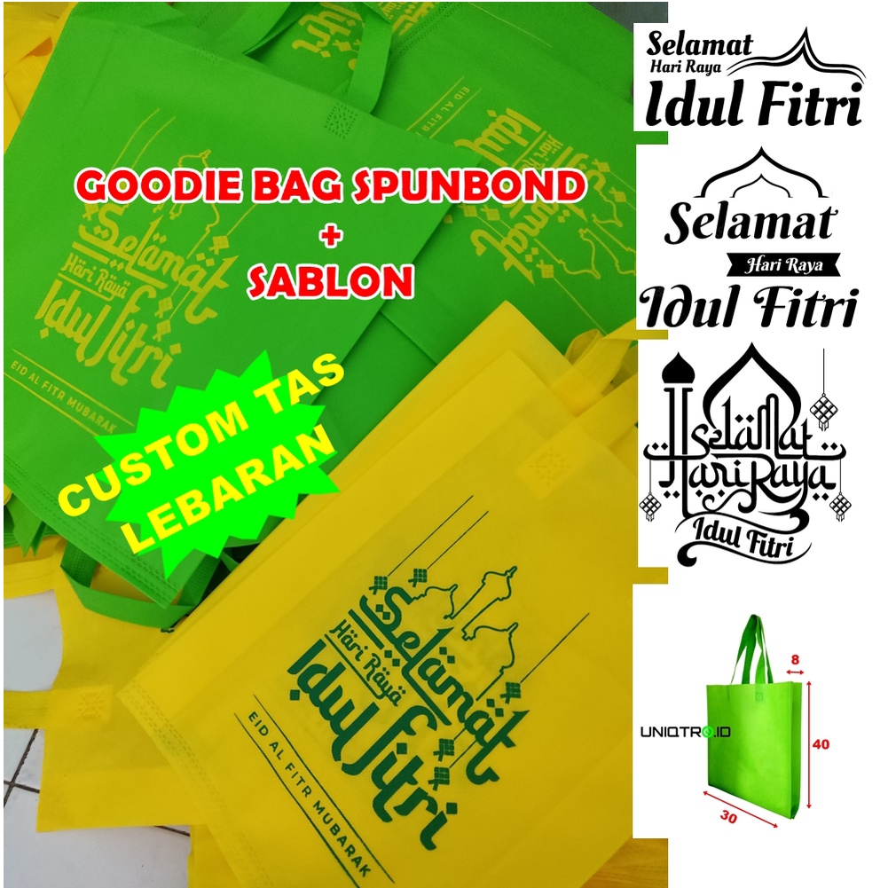 

Goodie Bag Spunbond Custom Sablon Lebaran, Tas Idul Fitri