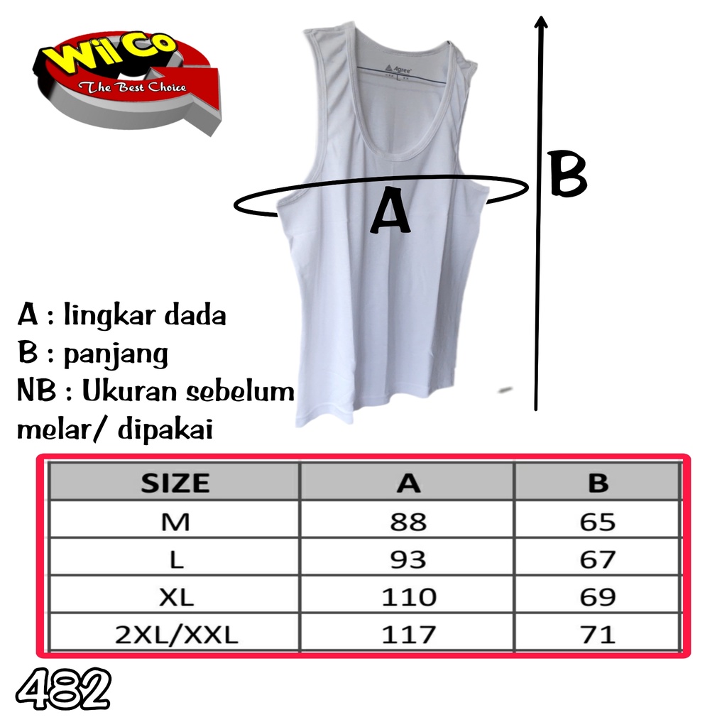 K482 - KAOS DALAM PRIA KAOS PRIA SINGLET PRIA PAKAIAN DALAM PRIA AGREE SIZE M - XL HARGA PER 1 PCS