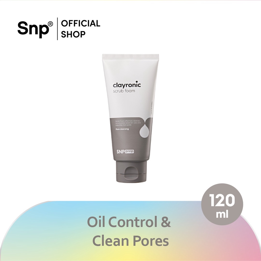 SNP PREP Clayronic Scrub Foam | Mengontrol Minyak dan Membersihkan Komedo