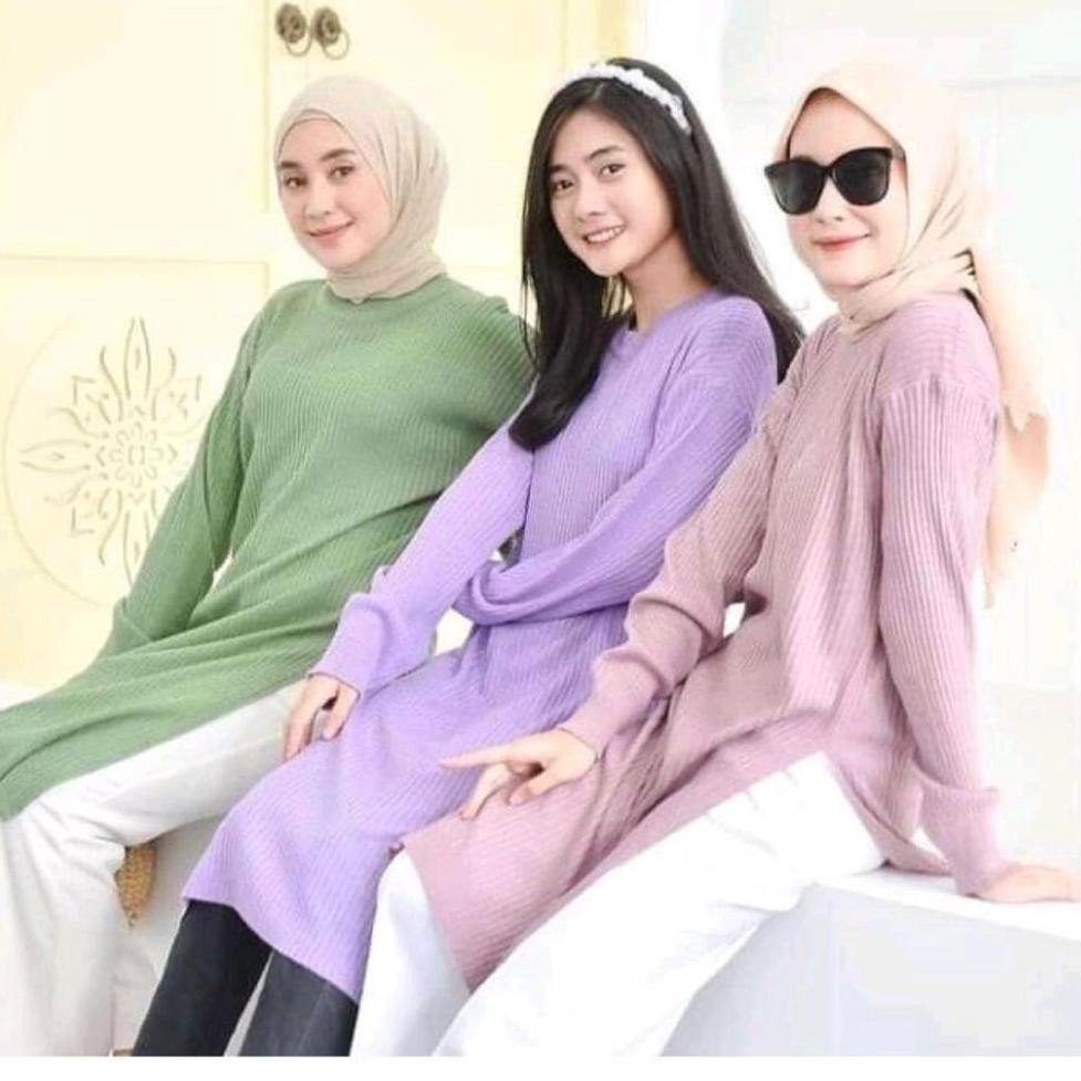 BIG SALE KARENINA TUNIK / Dress Tunik Rajut / Long Tunik Rajut Premium / Andini Tunik Rajut Wanita E