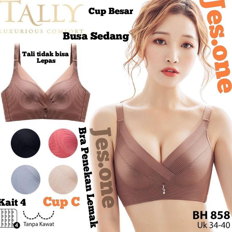 ote30 Tally 858 Bra BH Busa Tanpa Kawat Licin Cup C kait 4 ...,,