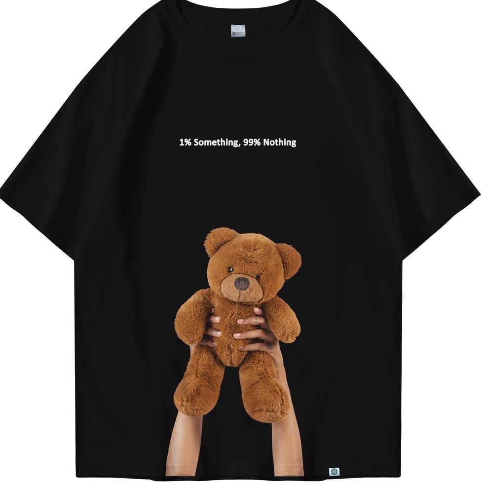 TERBARU OOTDSUPPLY Oversized Tshirt Teddy Bear Black l kaos oversized pria dan wanita