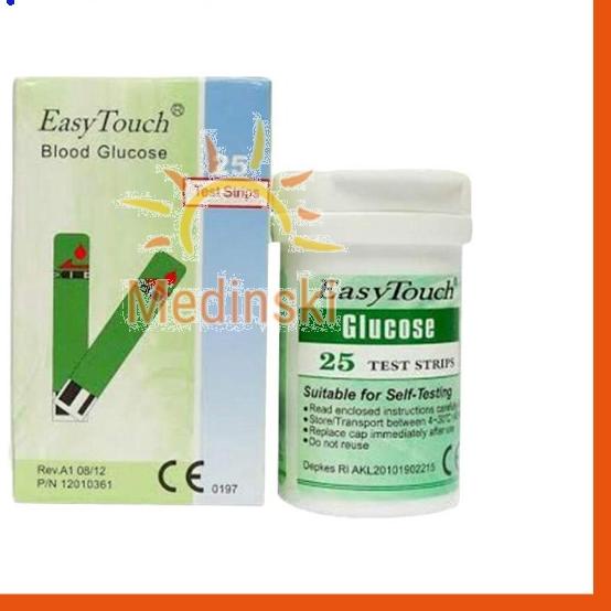 ☜ Easy Touch Strip Tes Cek Gula Darah Isi 25 Stik Gds Glucose EasyTouch ✭