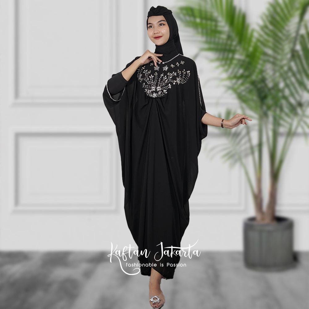 Kaftan Diandra Free Turban | Kaftan Wanita Busui Friendly Ceruty Premium By Kaftan Jakarta