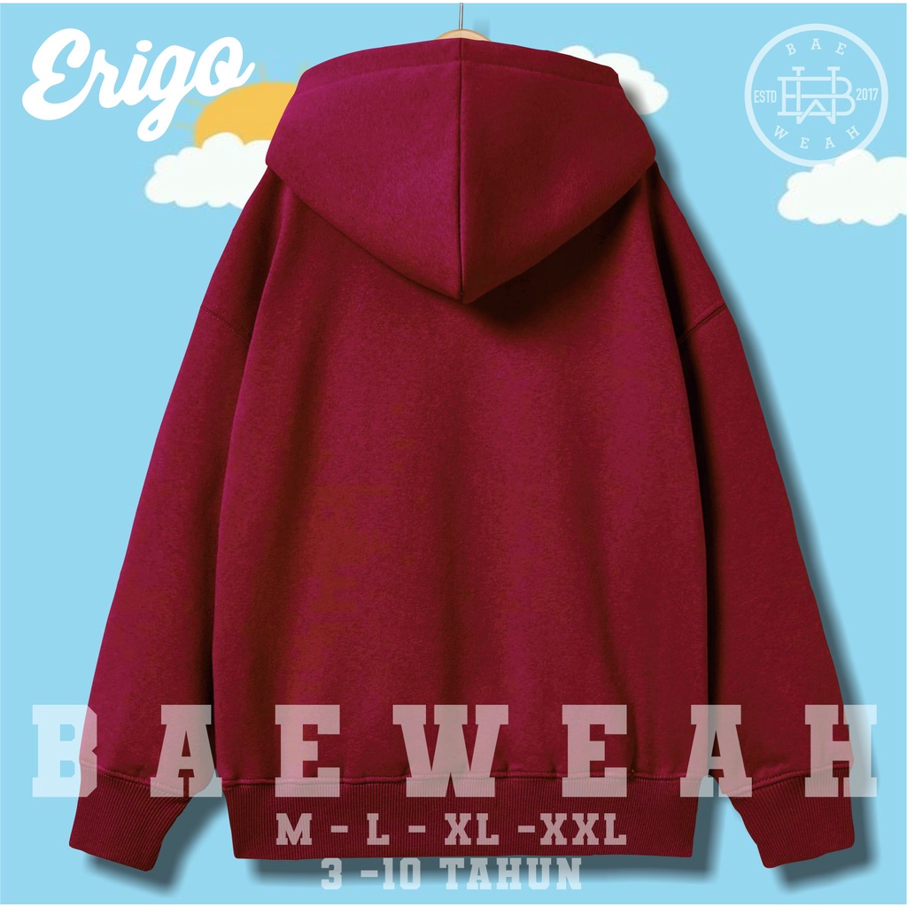 ERRIGO- Sweater Hoodie anak 5-10THN Laki-laki perempuan LOGO simple FLEECE TEBAL