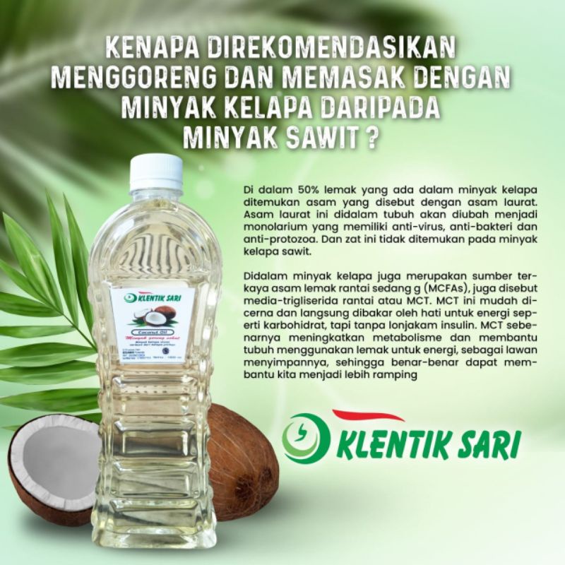 

Minyak Klentik Sari Non Kolesterol