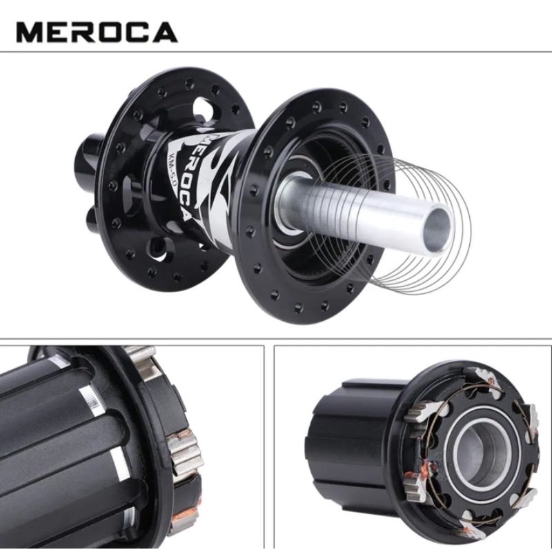 Meroca Hub Freehub TA Thru Axle Hub Sepeda 5+2 Bearing 6 Pawl 32 Hole