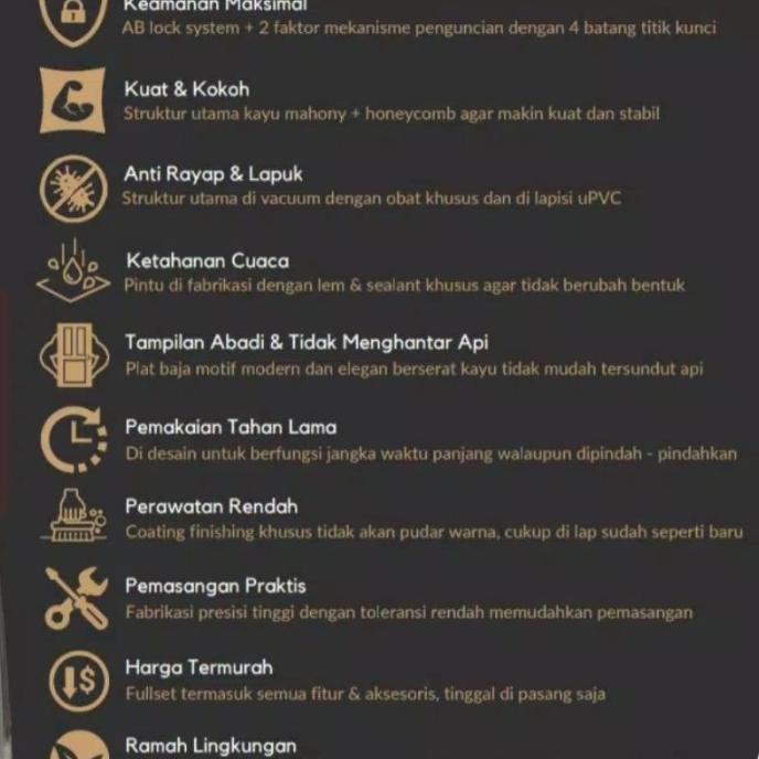 Produk Terbaik Pintu Baja Lengkap /Pintu Utama / Kamar / Kamar Mandi Emeraldmartt