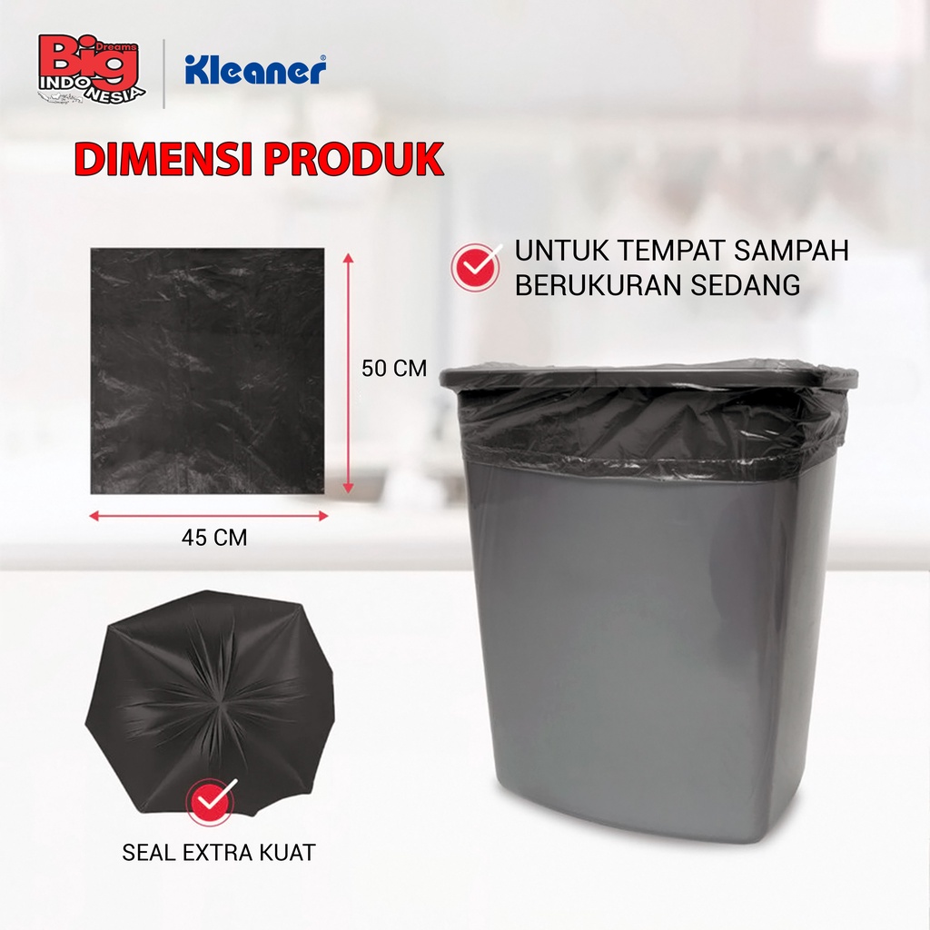 Kantong Plastik Sampah Size S M L 40x45 45x50 50x60 12 L 15 L 20 L Garbage Bag Kleaner