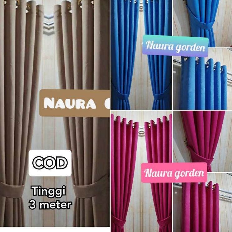 Tren Terbaru Gorden jendela panjang 3 meter Hordeng 270cm dan 3 meter polos minimalis murah mewah