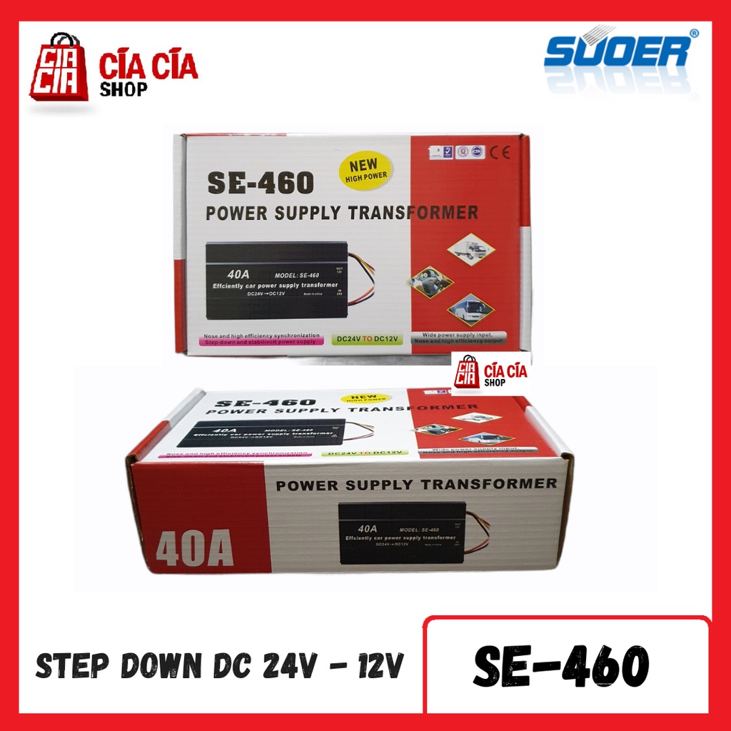 Step Down DC 24V 12V Car Power Supply Transformer Power Converter DC Step Down 24V To 12V 40A SUOER