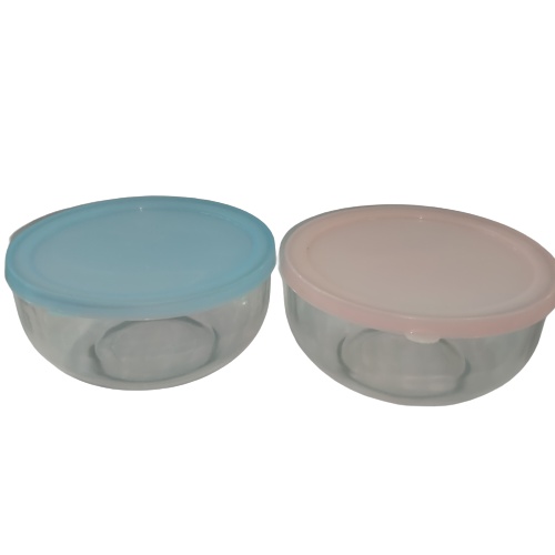 [3 pcs] Mangkok Kaca Bening Tutup Warna | Mangkok Kaca Kecil Bening Tutup Warna | Mangkok Kaca HGP 1