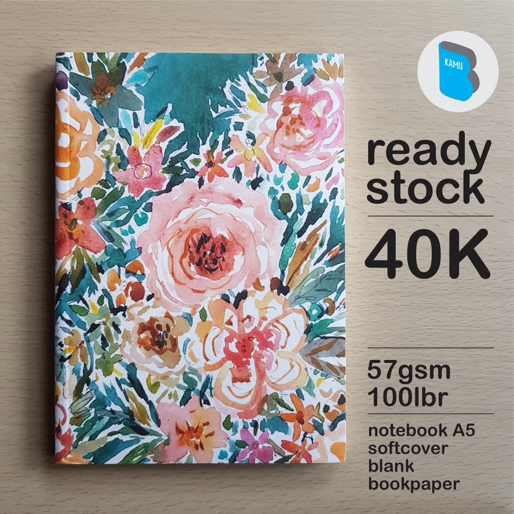 

[57/72/90 gsm] Notebook A5 Buku Catatan Diary Jurnal Bookpaper - Flower Painting 01