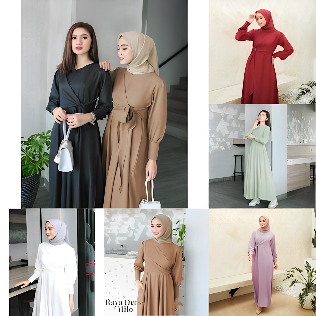 Dress Wanita Muslim Lebaran 2013 Baju Gamis Remaja Modern Simple Elegan Terbaru