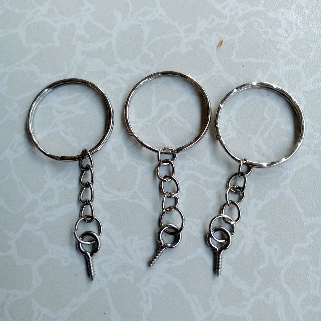 Ring Rantai Gantungan dan Sekrup untuk Gantungan kunci / benda lainnya