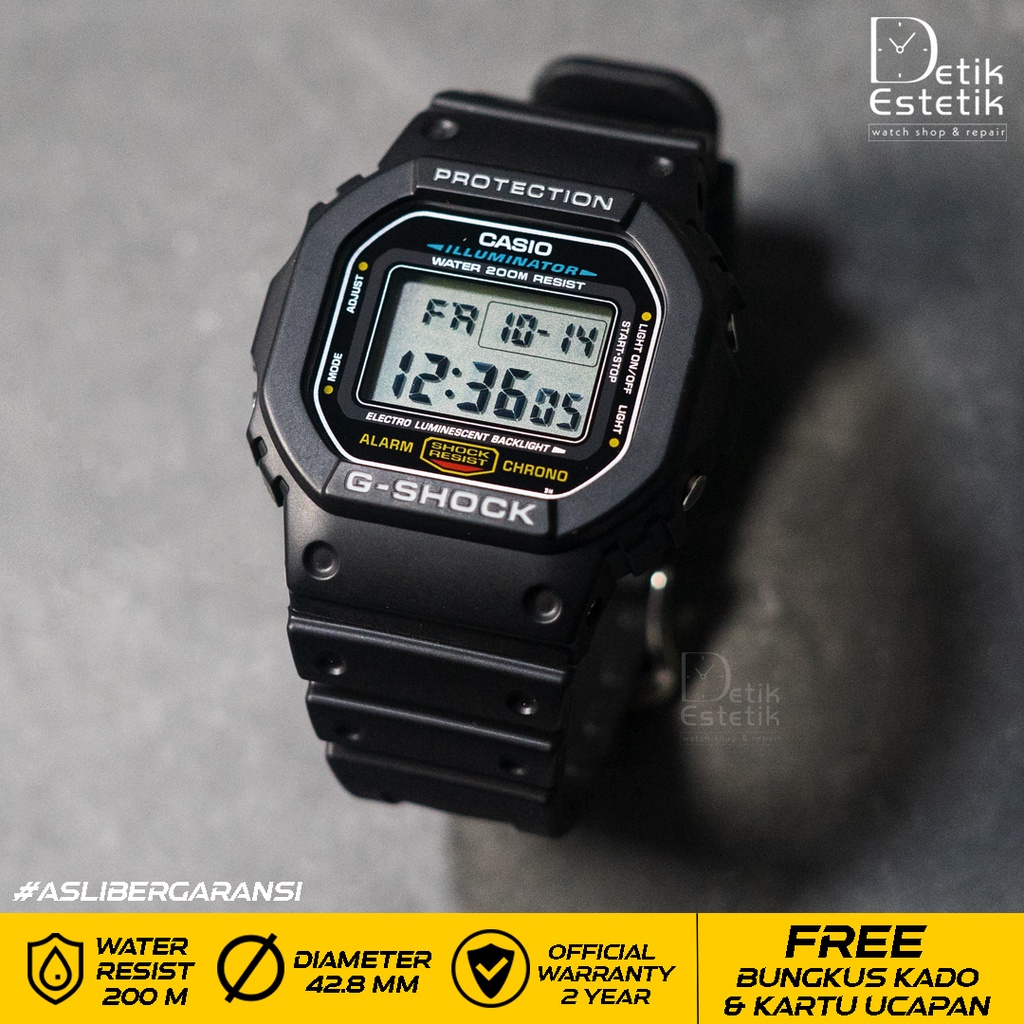Jam Tangan Casio G-Shock DW-5600E-1VDF / DW5600E1VDF Digital Original
