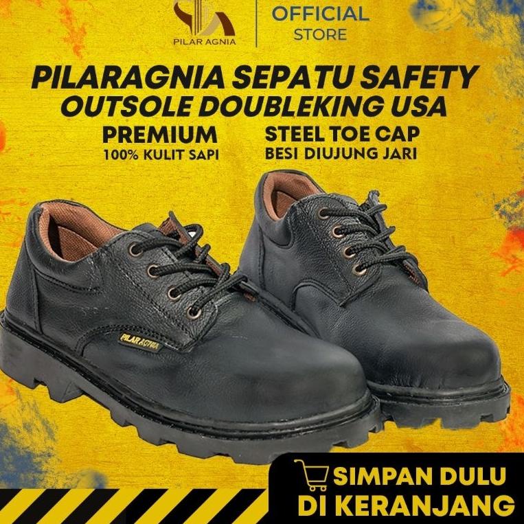 TERPERCAYA Pilar Agnia Sepatu Safety Kulit Asli Sepatu Safety Pria Safety Shoes Sepatu Safety Pria U