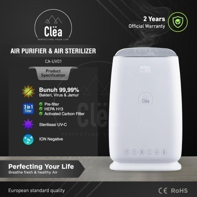 Clea Air Purifier Hepa 13 Filter Uvc Ion Negatif Penghilang Asap Rokok Pojokmartt
