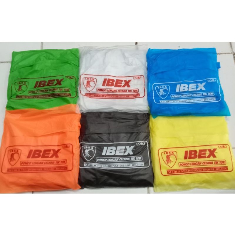 FELWINSHOP Jas Hujan Ponco Lengan Celana Transparan Tipis Ibex Tik-Tok