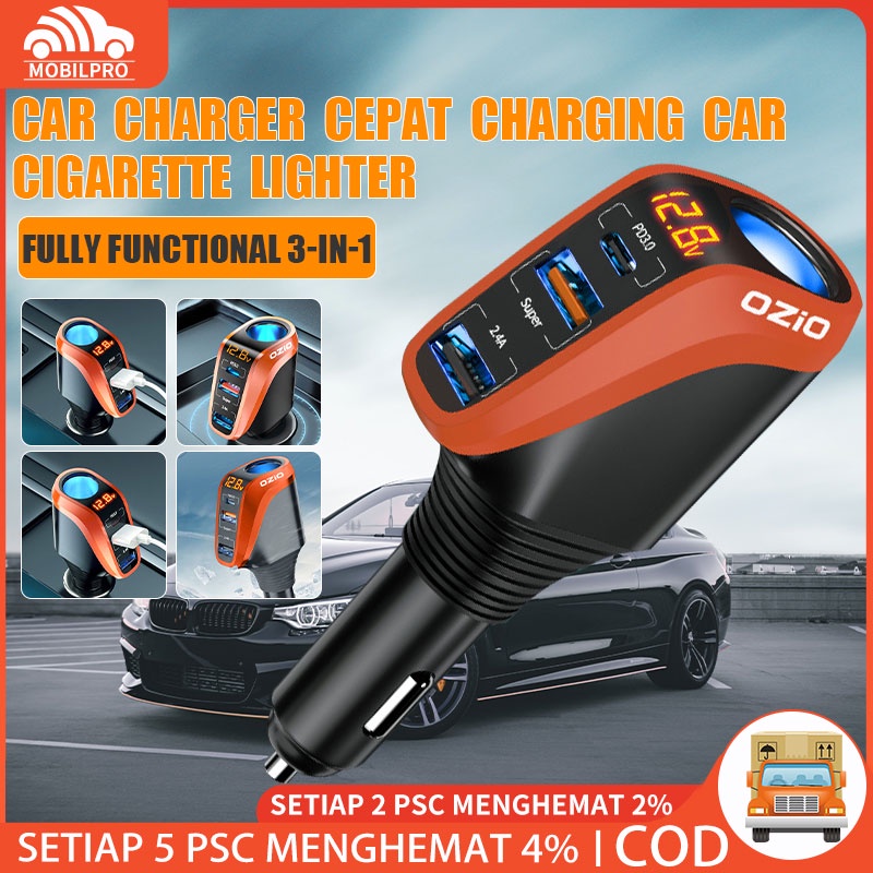 Car Charger Colokan Mobil Car Fast Charger Colokan Mobil 3 Ports USB QC3.0