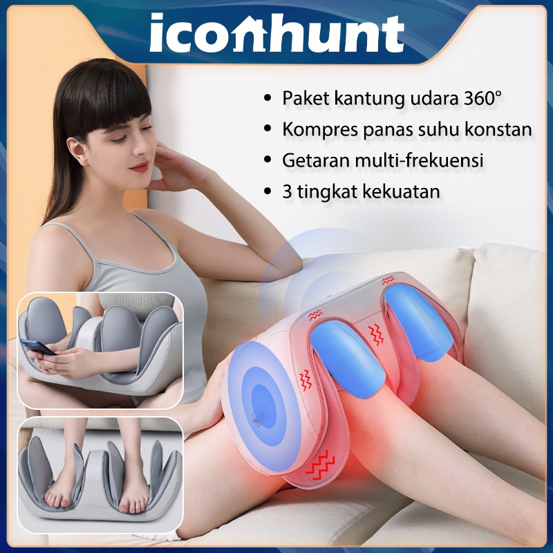 【ORI Garansi】Alat Terapi Pijat Lutut Pemanas 3 In 1 Knee Health Care Compression Heating Knee Massager Elektrik Portable