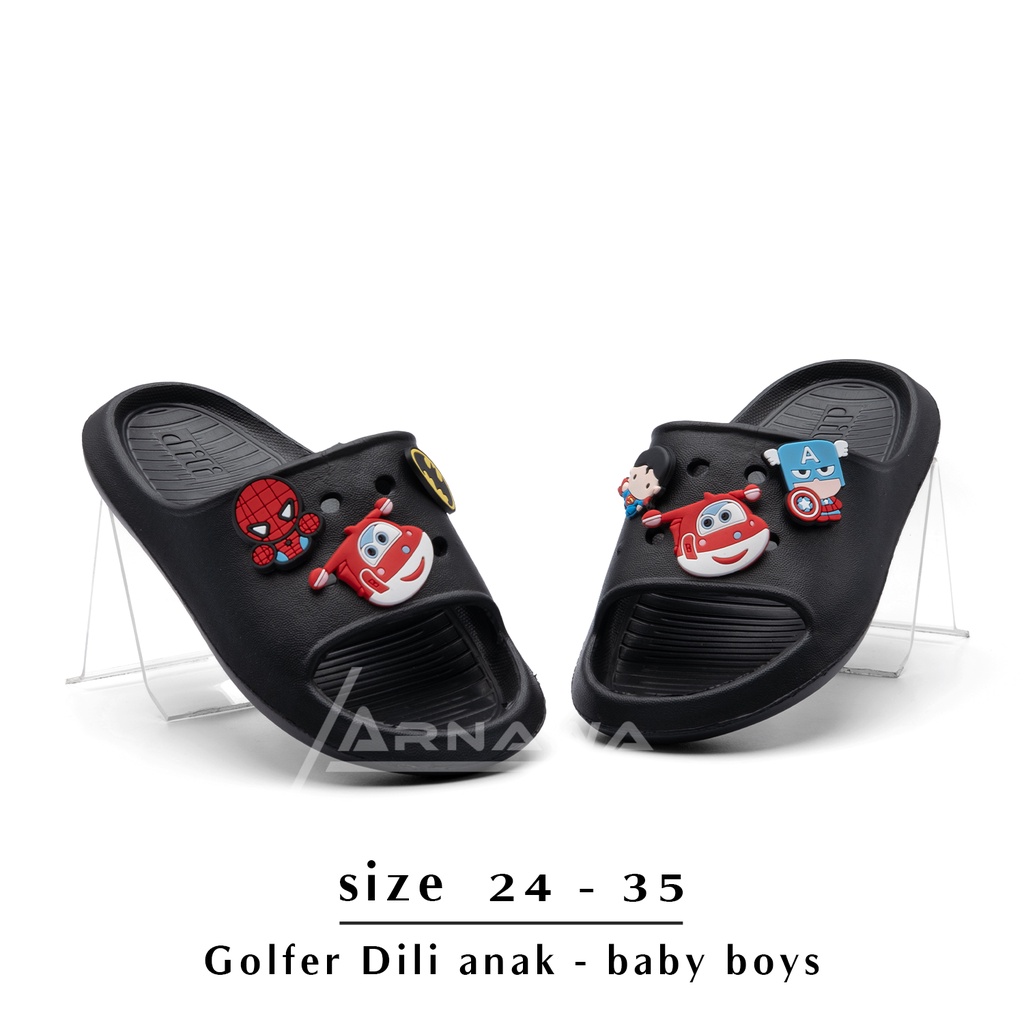 Arthand - Sandal Selop / kokop anak Laki laki model jibbitz Super Hiro lucu 4 - 7 tahun New