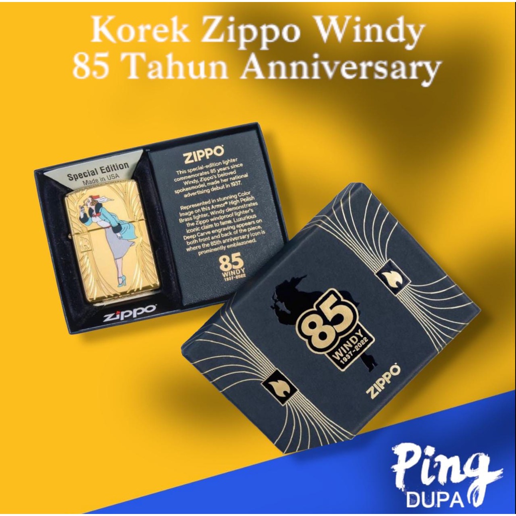 Korek Zippo WIndy 85th Aniversary Limited Import Edition Stok Terbatas