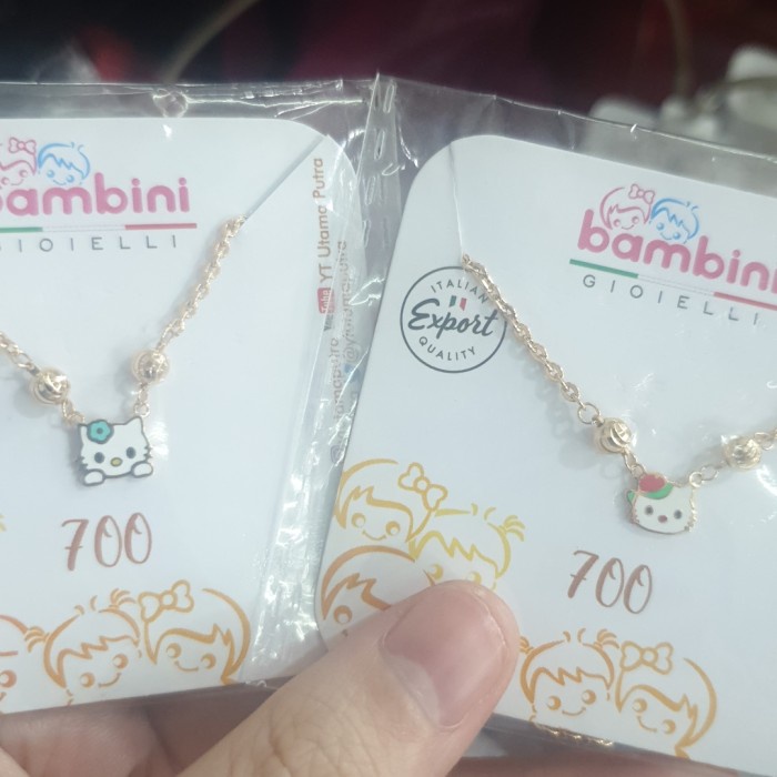 Fred Kalung Anak Balita Hello Kitty Emas Asli 700 70% 16K Sanrio 35 Cm Ubs