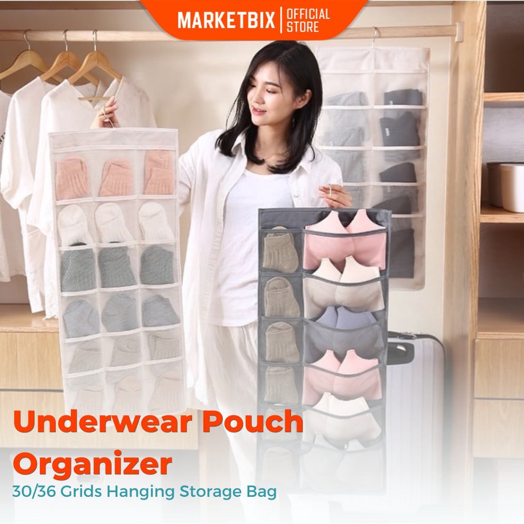 Underwear Pouch Organizer/ Rak gantungan Bra dan Celana Dalam 2Sisi/ Gantungan Pakaian Dalam Serbaguna