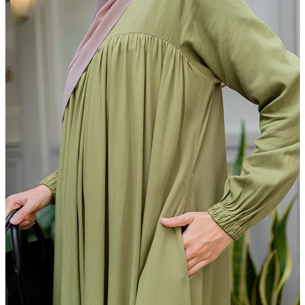 Gamis Maxi Busui Friendly | Gamis Wanita Bahan Rayon Twill Ukuran S M L XL | Gamis Muslimah Kekinian