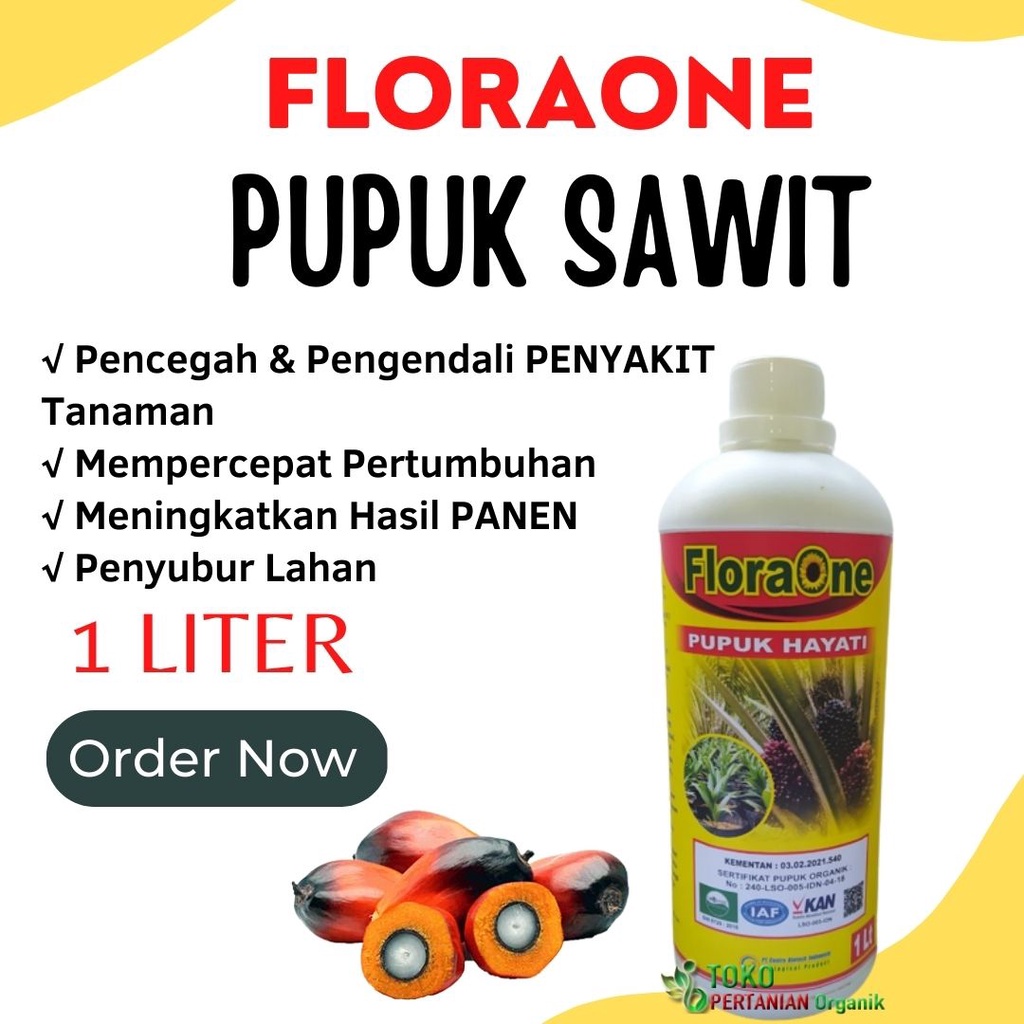Pupuk cair tanaman sawit 1 L FLORAONE anti Busuk pangkal Batang, Fungisida hayati untuk bibit sawit 