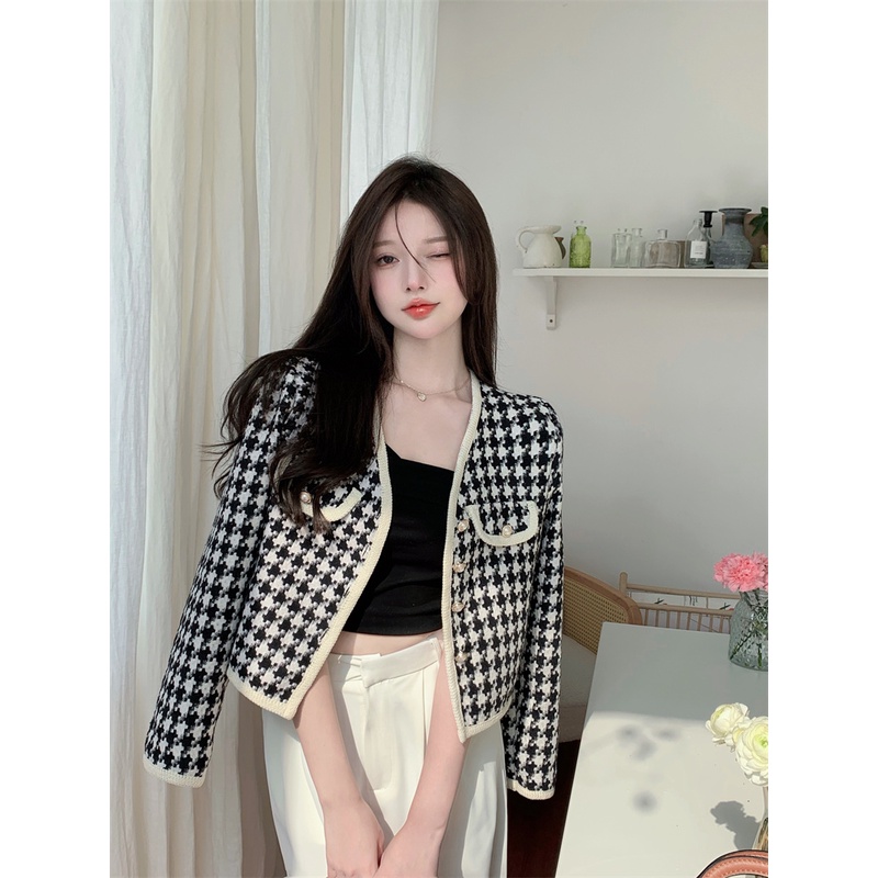 EUNII Jaket Wanita Terbaru Lengan Panjang Retro Jacket Korean Style Baju Wanita