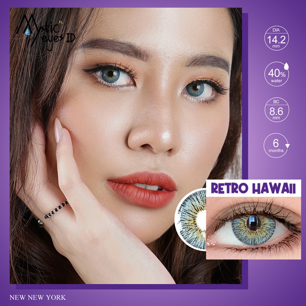 [✅COD] MYSTICEYES softlens new new york series brown blue lensa kontak colore contact lense normal 14.2mm
