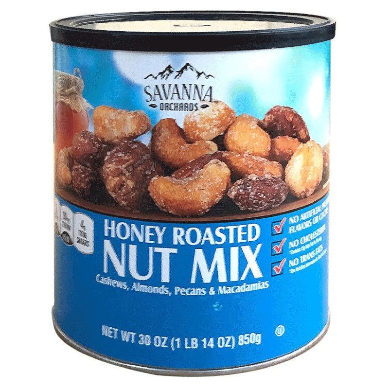 

Savanna Orchards Honey Roasted Nut Mix Cashews, Almond, Pecans, Macadamias 850gr