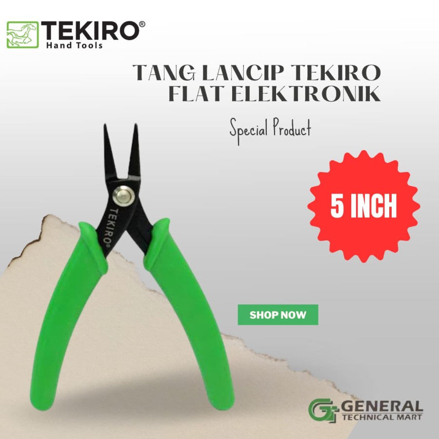 Tang Lancip Flat Elektronik TEKIRO kecil 5 inch PL-EF1452