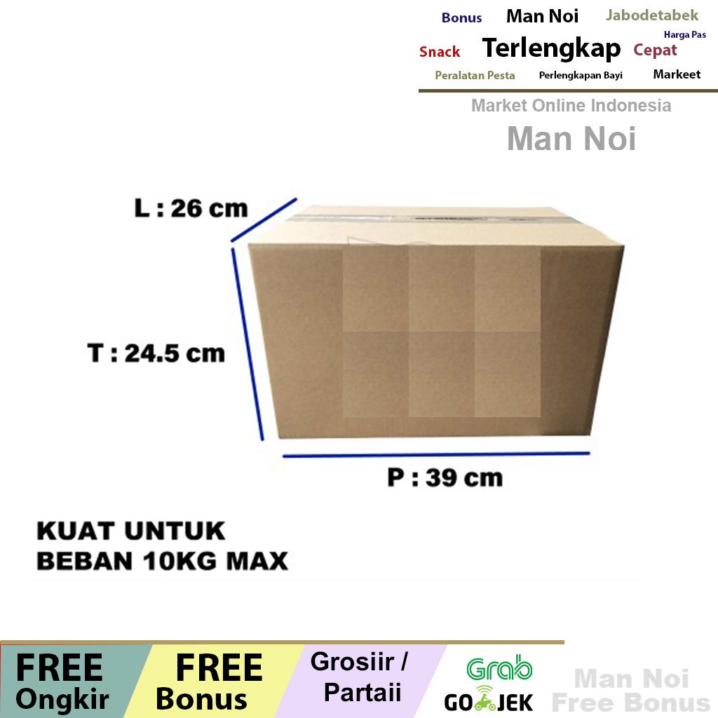 

Kardus Polos Box Karton Murah 39 X 26 X 245