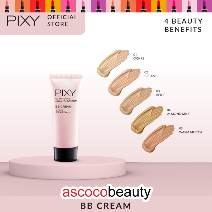 PIXY 4 BB BB Cream 30ml | Concealing Base | Perfect Last Two Way Cake TWC Bedak | Serum Foundation  ✰ ascocobeauty ✰