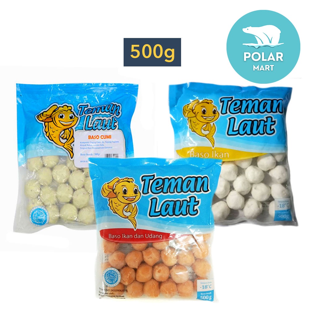 Teman Laut Aneka Baso Cumi/Baso Ikan/Baso Udang 500 Gram (FROZEN FOOD BANDUNG)