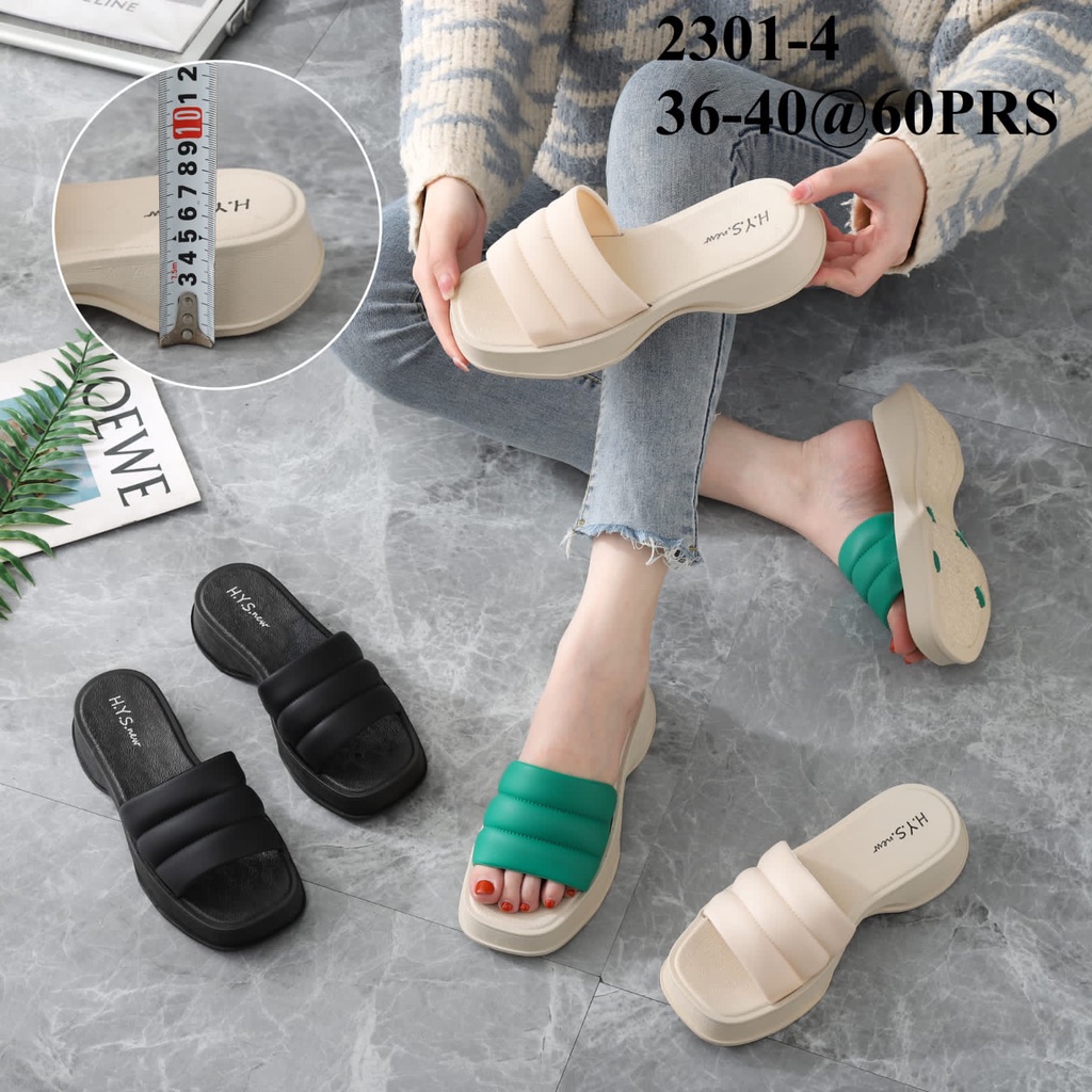 Sandal Wedges Wanita Import Polos Winola Collection WNL 2301-4