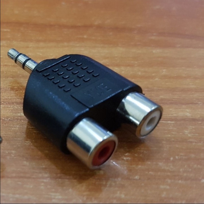 Audio 3.5mm Male to 2 RCA Female Untuk ke Speaker Aktif