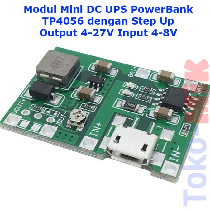 Modul Mini DC UPS Lithium 18650 PowerBank TP4056 Step Up MT3608 tok-mi